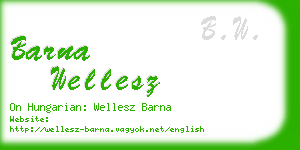 barna wellesz business card